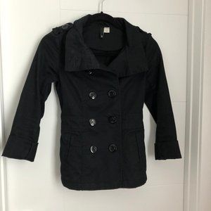 Black Twill Fitted Jacket/Blazer